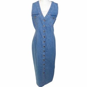 ASOS Denim Dress Jumper Button Front